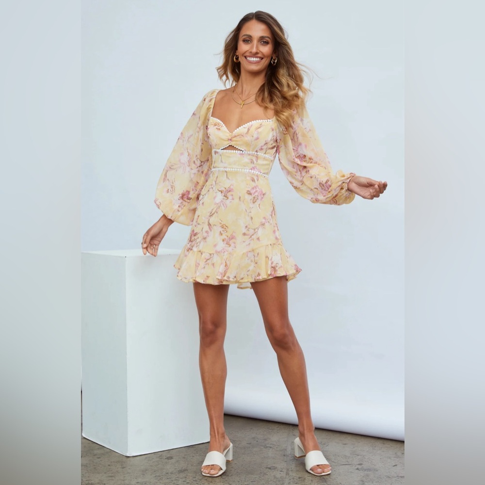 Saints and Secrets Yellow Dress Size L.